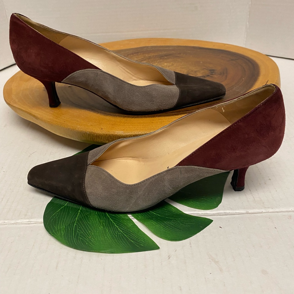 Settanarte Color Block Suede Heels